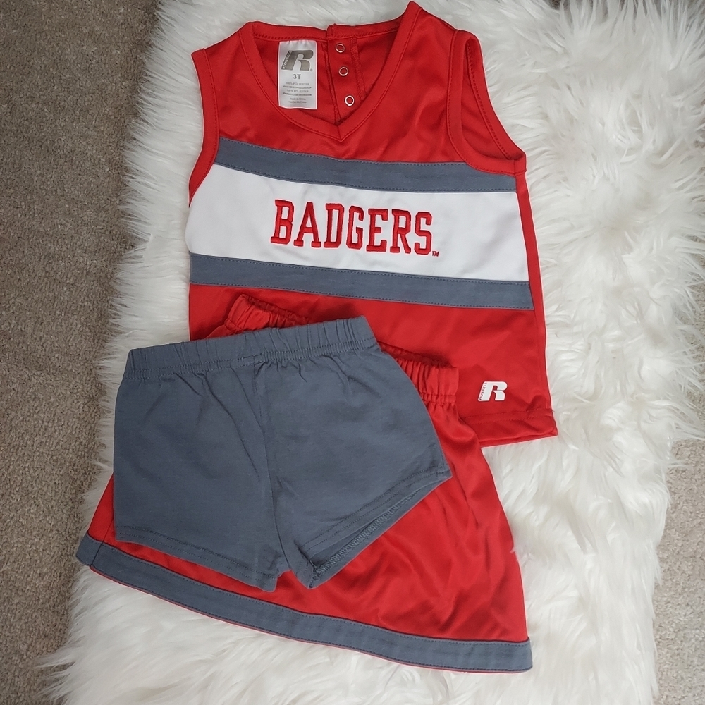 𝅺Russell Wisconsin Badgers 3pc Sporty Athletic Outfit set, Size 3T